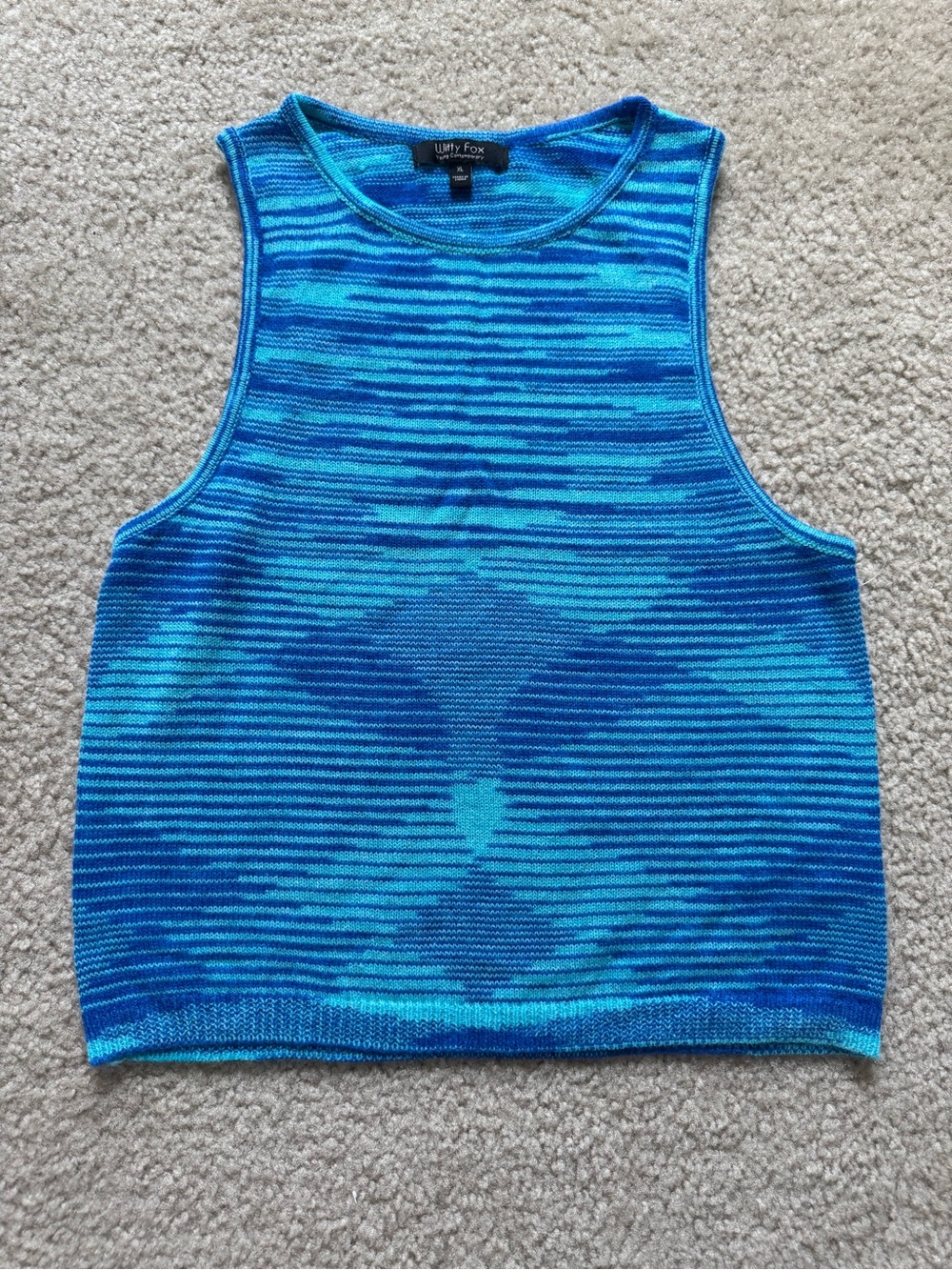 Witty Fox Blue Striped Knit Tank Top